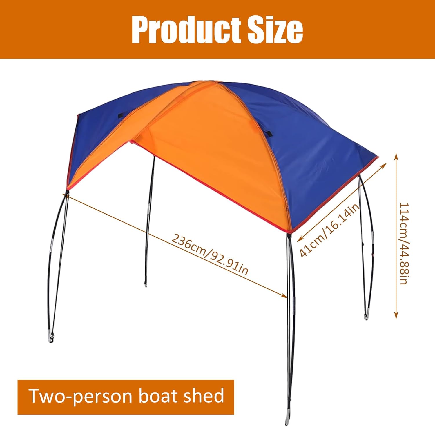 Kayak Canopy 92.91x44.88x16.14'' Waterproof UV-Resistant Inflatable Folding Kayak Sun Shade Portable Boat Sun Shade for Picnics Camping Fishing