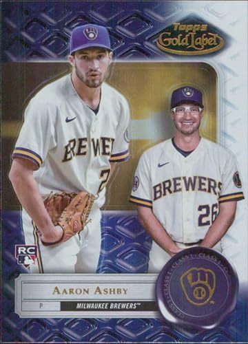 Tarjeta de béisbol Topps Gold Label Clase 1 #50 de Aaron Ashby Milwaukee Brewers Novato 2022 - GotBaseballCards