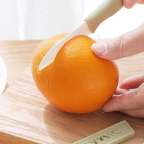 Vista 12 de Paquete de 6 cuchillos de pelar de cerámica con cubierta para cuchillo, cuchillos de cerámica ligeros, cuchillo pequeño para frutas y verduras Mezcla