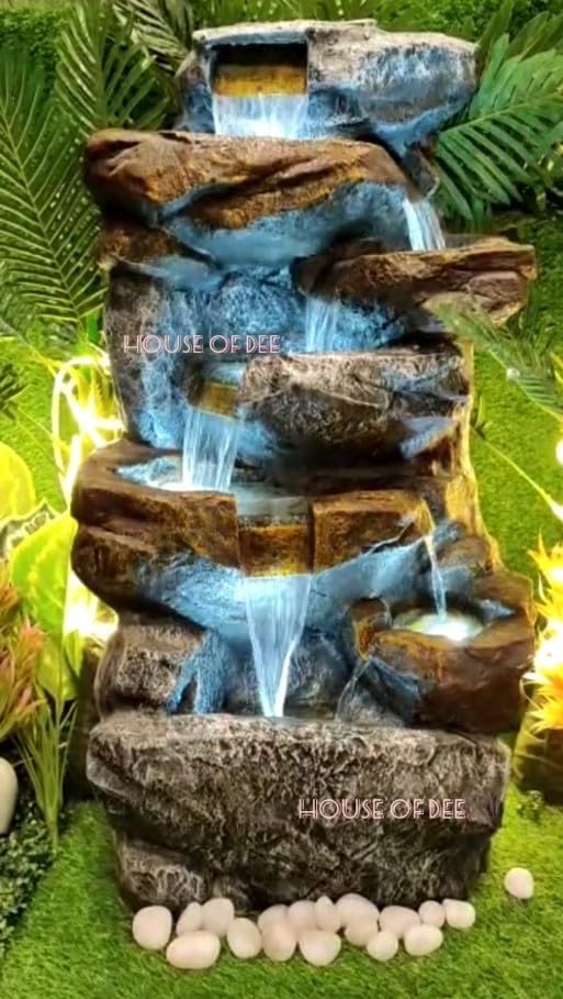 House Of Dee 6 Tier Cascading Rock Fountain for Living Room Home Decor Garden Decoration and Drawing Room Indoor Outdoor (55 x 46 x 110 CM) (Fountain 2)-image-44