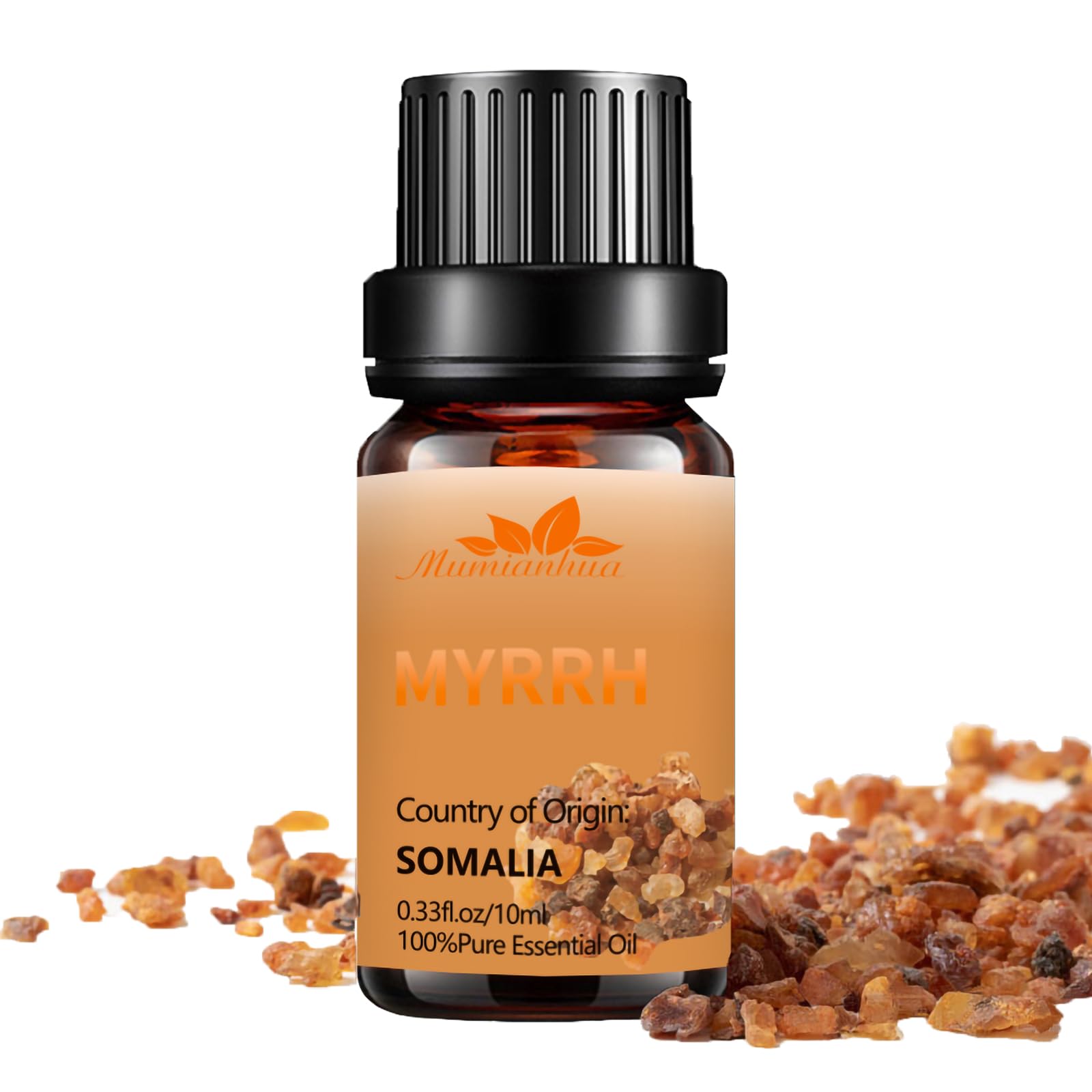 Mumianhua Myrrh Essential Oil 100% Pure Earthy Balsamic Aroma Natural Myrrh Oil for Diffuser, DIY Skincare, Wrinkle, Hair, Beard Oil & Candle Making,Office Wellness 0.33 Fl Oz