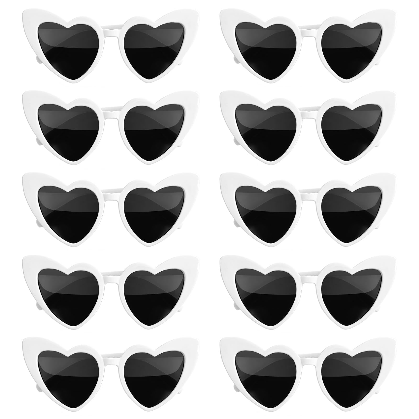 Pibupibu 10 Pack Heart Shaped Sunglasses Bachelorette Party Favors for Women Bride Tribe Glasses Bride Shower Gift