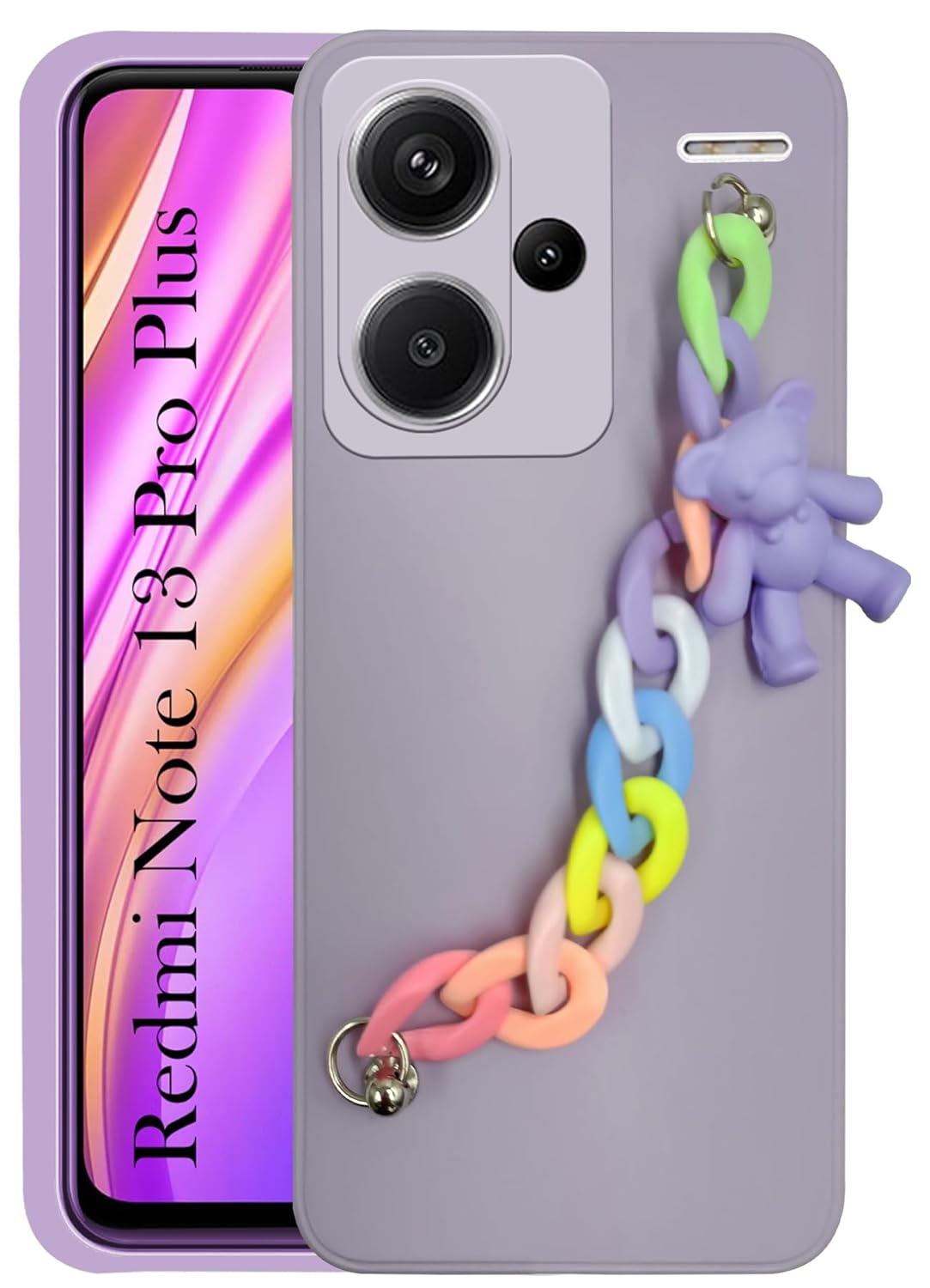 Jkobi Back Cover for Redmi Note 13 Pro Plus Girls Case with Bracelet (Wrist Hanging Chain | Teddy Toy Cartoon | Matte Purple) Jkobi Back Cover for Redmi Note 13 Pro Plus Girls Case with Bracelet (Wrist Hanging Chain | Teddy Toy Cartoon | Matte Purple)