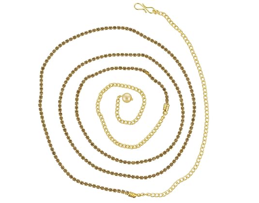 VAMA Fashions Girls Gold Plated Belly Body Hip Chain Waist Belt (White)