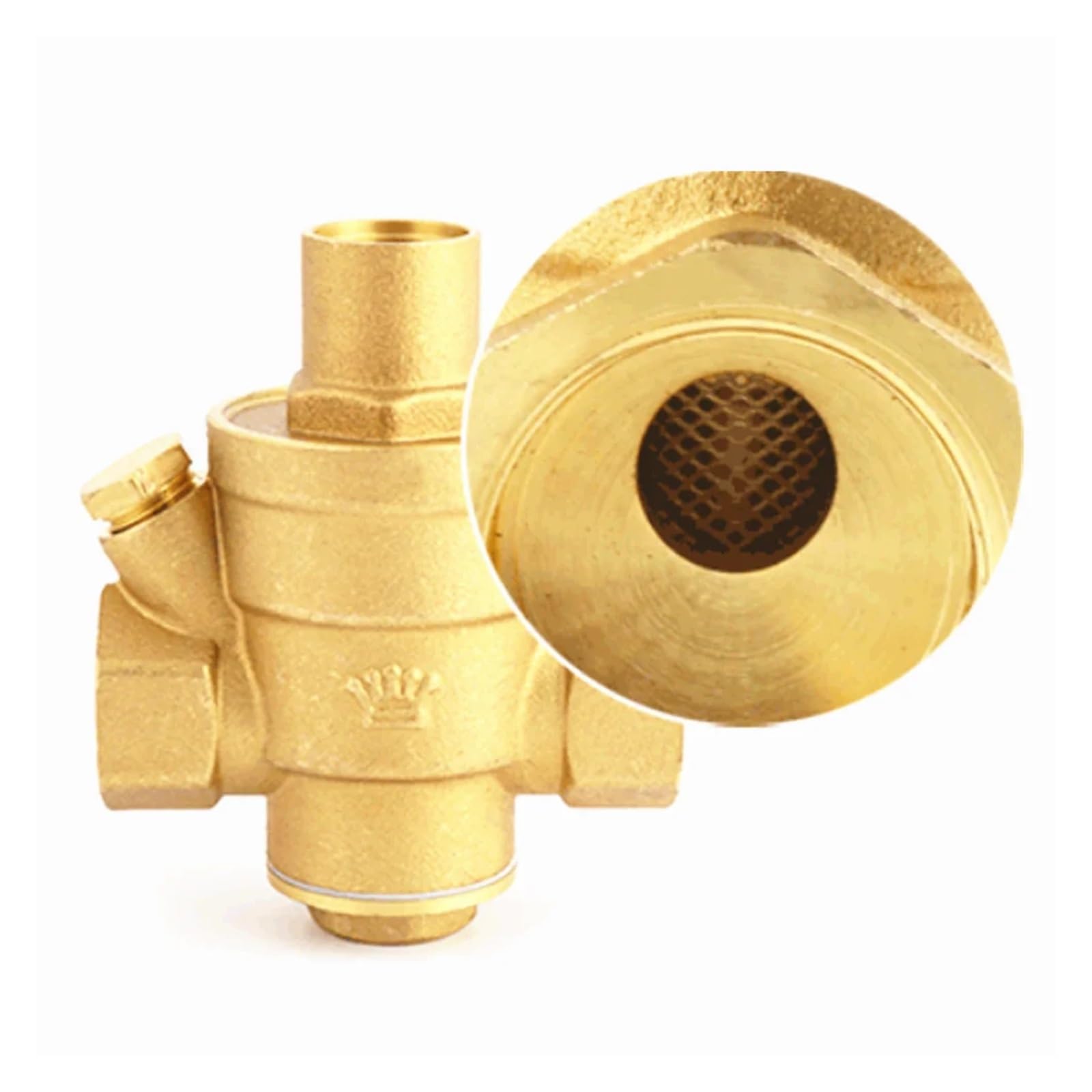 Válvulas reductoras de presión de agua de latón, regulador de mantenimiento, válvulas de alivio ajustables con medidor, DN15 DN25, 1/2 ", 3/4"(DN20,No pressure gauge)