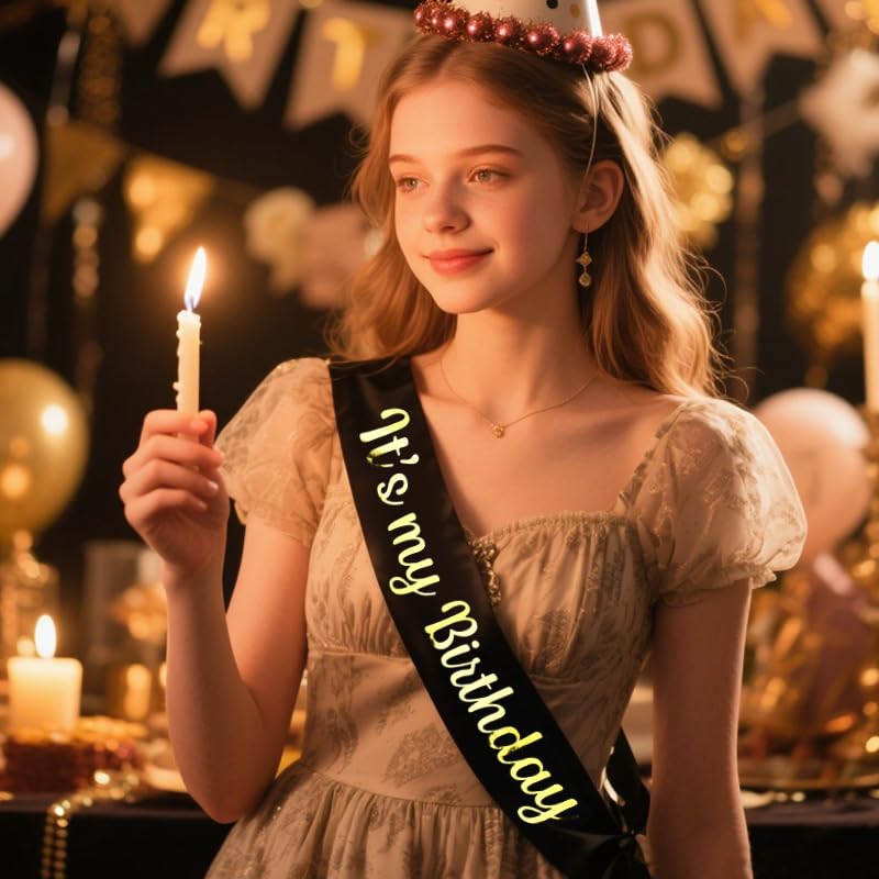 Birthday Bday Gifts for Women Men Birthday Party Sashes for Daughter Son Friend Birthday Accessories Decoration for Mom Dad