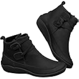 Fall Shoes for Women 2025 Non-Slip Arch Support Leather Ankle Boots Zipper Retro Lace Up Chunky Heel mid-Calf Booties