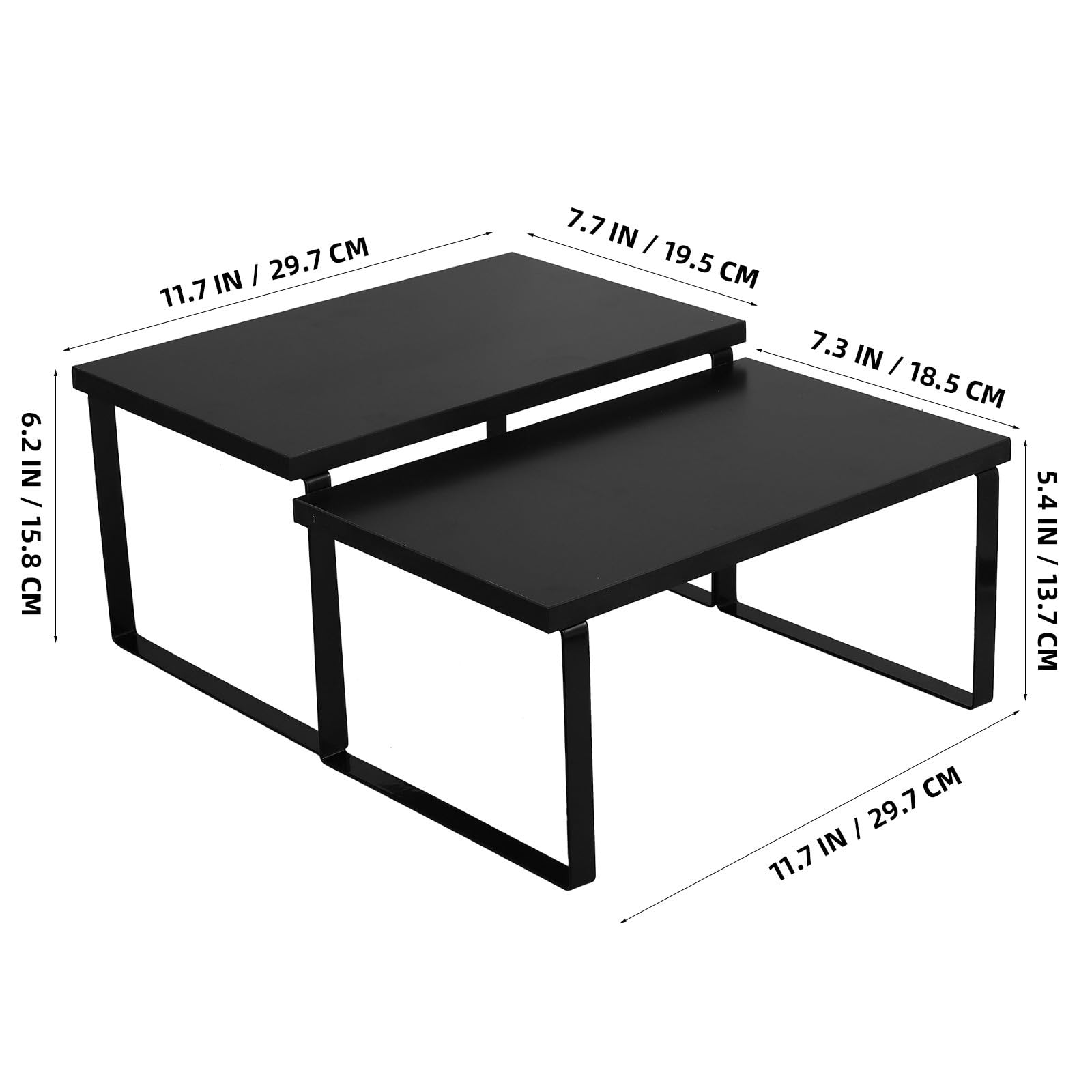 VICASKY 2 Piezas Estante de Cocina Apilable de Madera y Acero Inoxidable