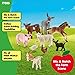 Schleich Farm World - 10 PC Farm Animal Playset with Cow, Donkey, Chicken, Pig, Bunny, Horse Toys and More -Realistic Barnyard Figurines - Fun Educational Figures For Kids and Toddlers Ages 3+ - 77585