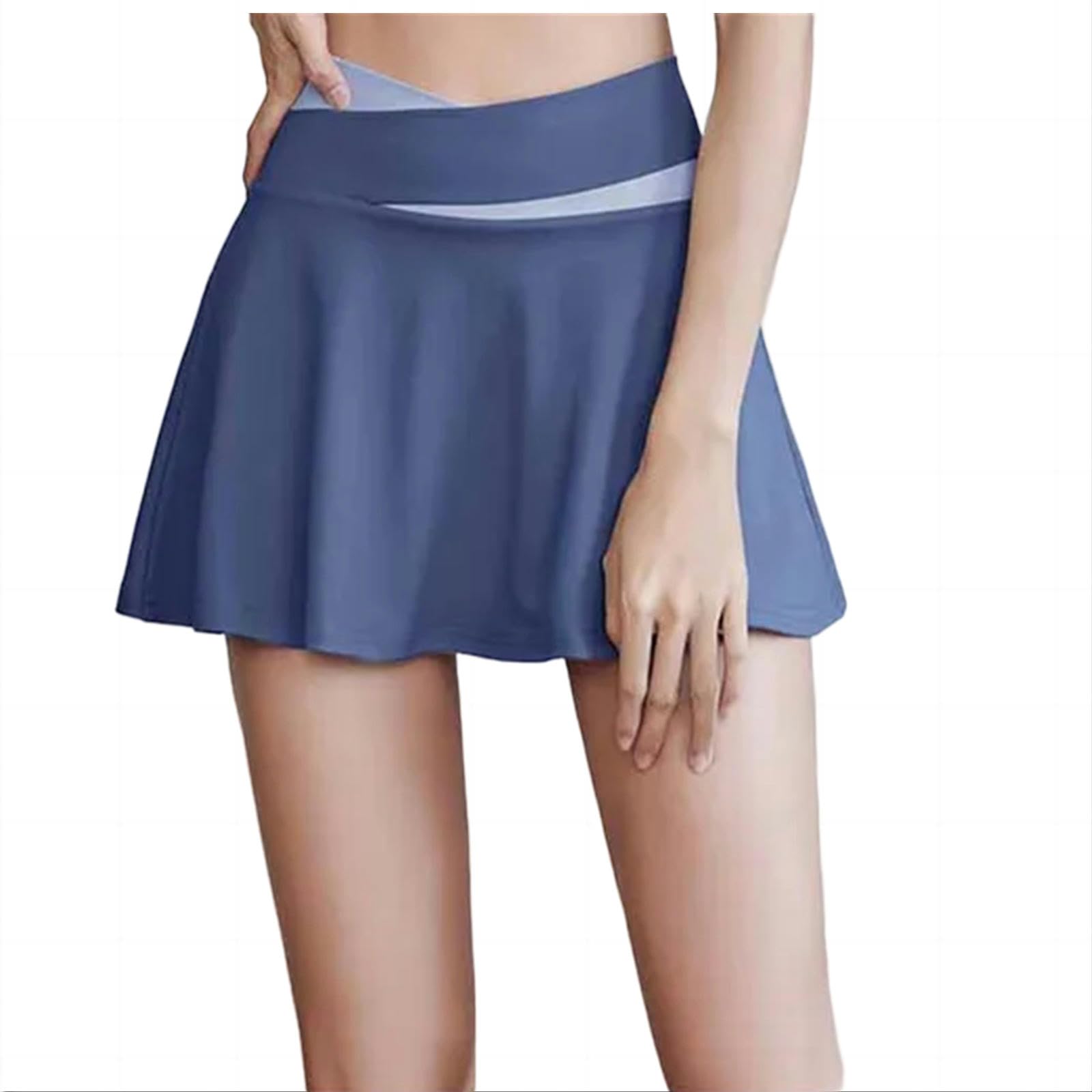 Falda Plisada Faldas De Tenis Femeninas Deportivas Faldas Plisadas De Golf Falsas Conjuntos De Dos Piezas De Fitness Cruzado Yoga Skot