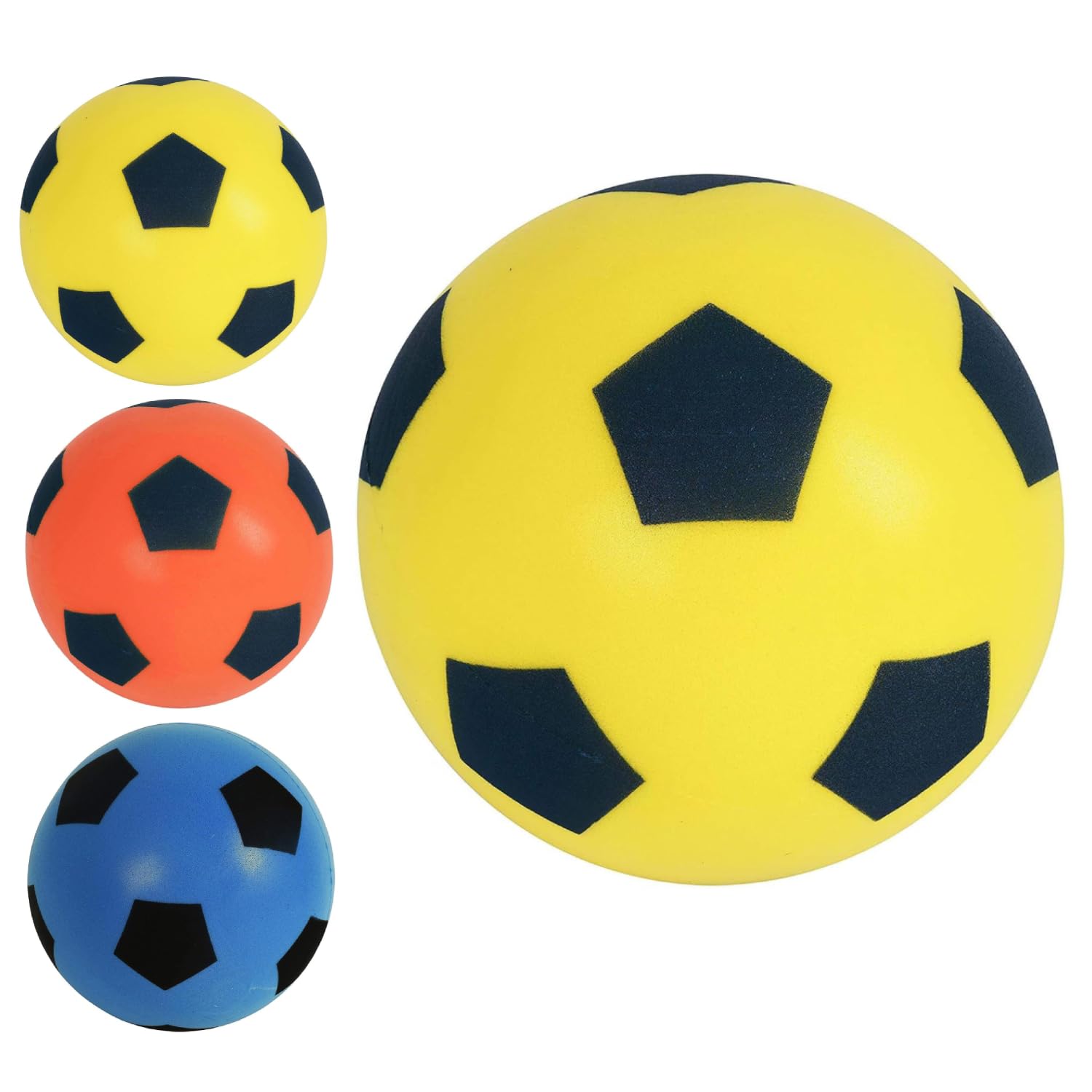 ​Foam Football, Kids Football, 24cm Soft Foam Soccer Ball, Lightweight Sponge Ball, Durable Indoor Outdoor Toy for Long Lasting Fun, Suitable for All Ages （-Yellow ）