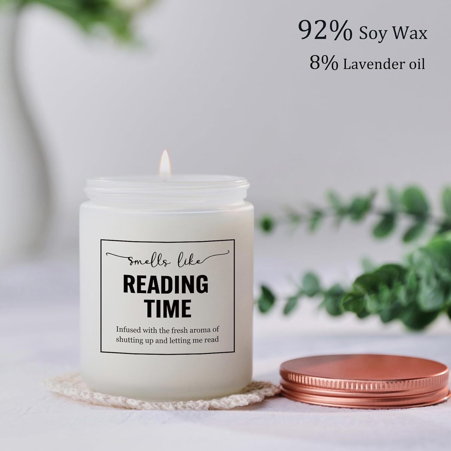 Funny Reading Gifts for Book Lovers, Bookish Gift for Readers - Women Christmas, Birthday Gifts for Librarian or Writers - Lavender Candle - Image 3