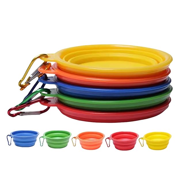 Foto 3 de 8 de Cuencos Plegables Grandes para Perros, de Silicona de Grado alimenticio, fáciles de Lavar