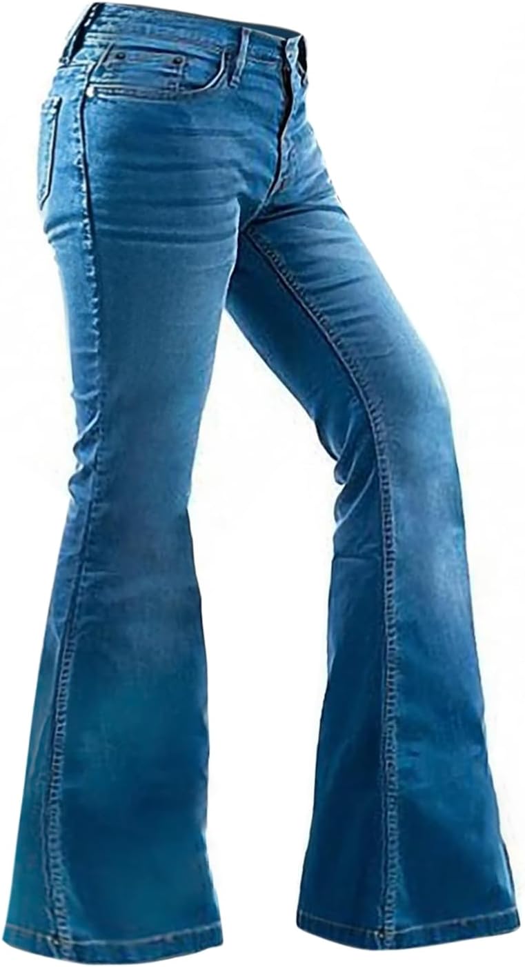 Men's Vintage Jeans Bell Bottom Pants Retro 70s 60s Outfits Flared Jeans Comfortable Stretch Fit for Disco Party - Image 3
