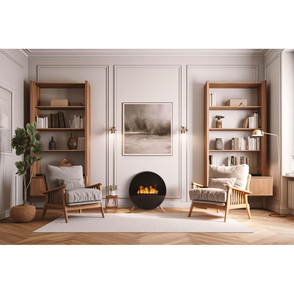 Planika Misty Chimenea eléctrica Independiente Moderna de Vapor de Agua con tecnología LED - Efecto de Llama verdadera, Ideal para la Sala de Estar