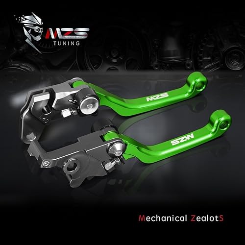 Miniatura 5 de MZS - Palancas de freno y embrague ajustables con pivote CNC para Dirt Bike, color verde, compatibles con KLR650 KLR 650 2008-2024 KL250 Super