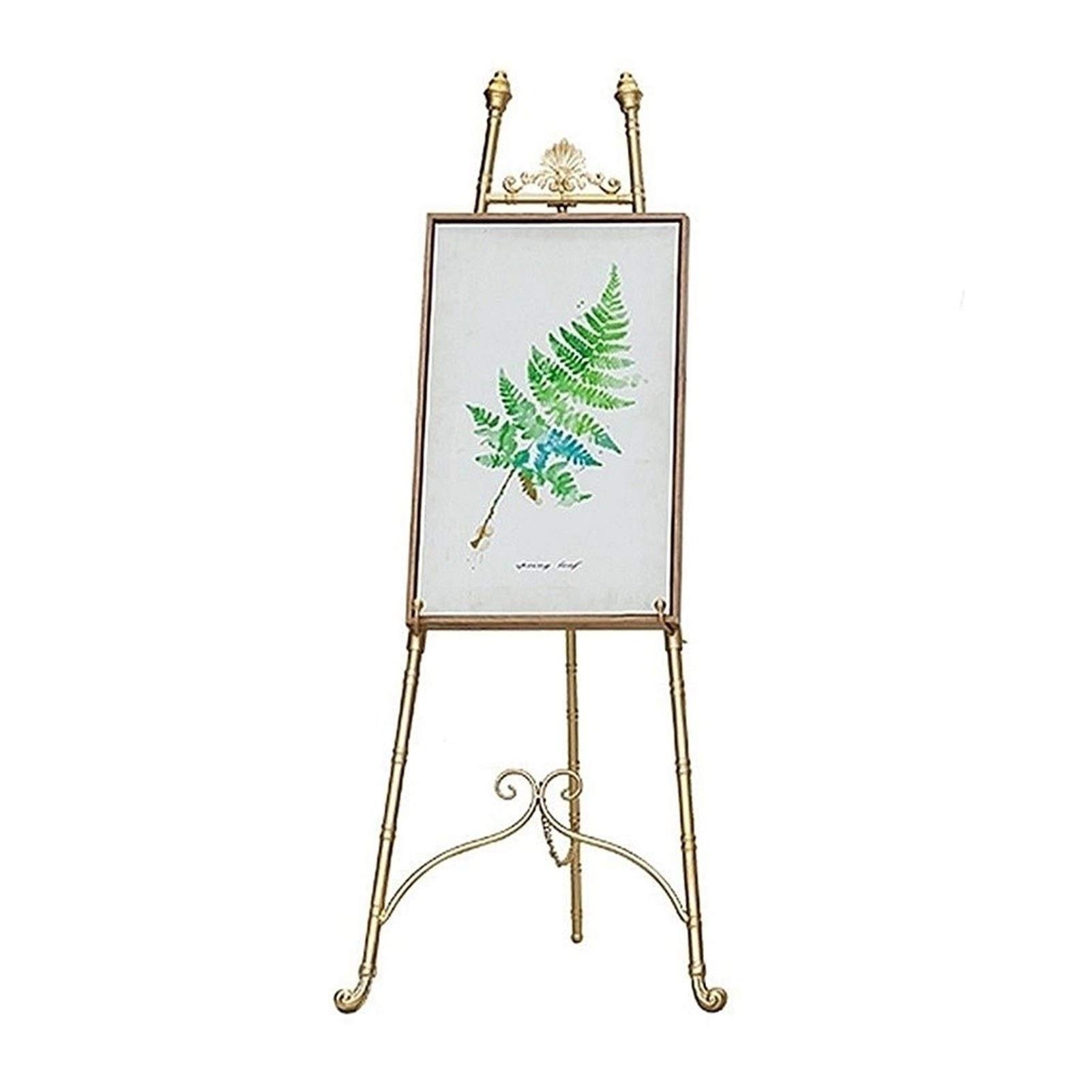 HADECOLL Tripod Vintage Metal Oil Easel,Floor-Standing Art Painting Display Stand Carved Baking Paint Photo Frame Bracket Angle And Height Adjustable,Size_Name-50 * 150Cm