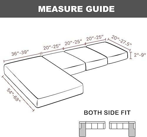 Miniatura 2 de Yates Home Fundas para sofá modular, 4 piezas, fundas de cojín para sofá en forma de L, piel sintética, cojines separados, funda para sofá seccional