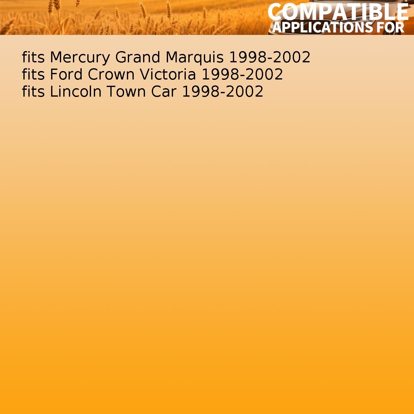1 Piece A C Accumulator fits Ford Victoria 1998 1999 2000 2001 2002 fits Lincoln Town Car 1998 1999 2000 2001 2002 fits Mercury Grand Marquis 1998 1999 2000 2001 2002
