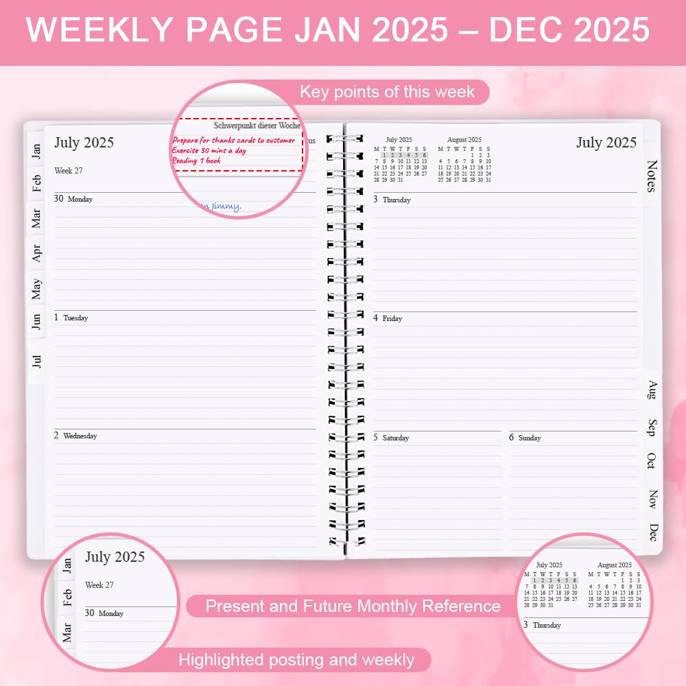 Diary 2026-27, A5 Weekly/Monthly Planner with Monthly Tabs, 26-27 Planner from Jul 2026 to Jun 2027 - Image 3
