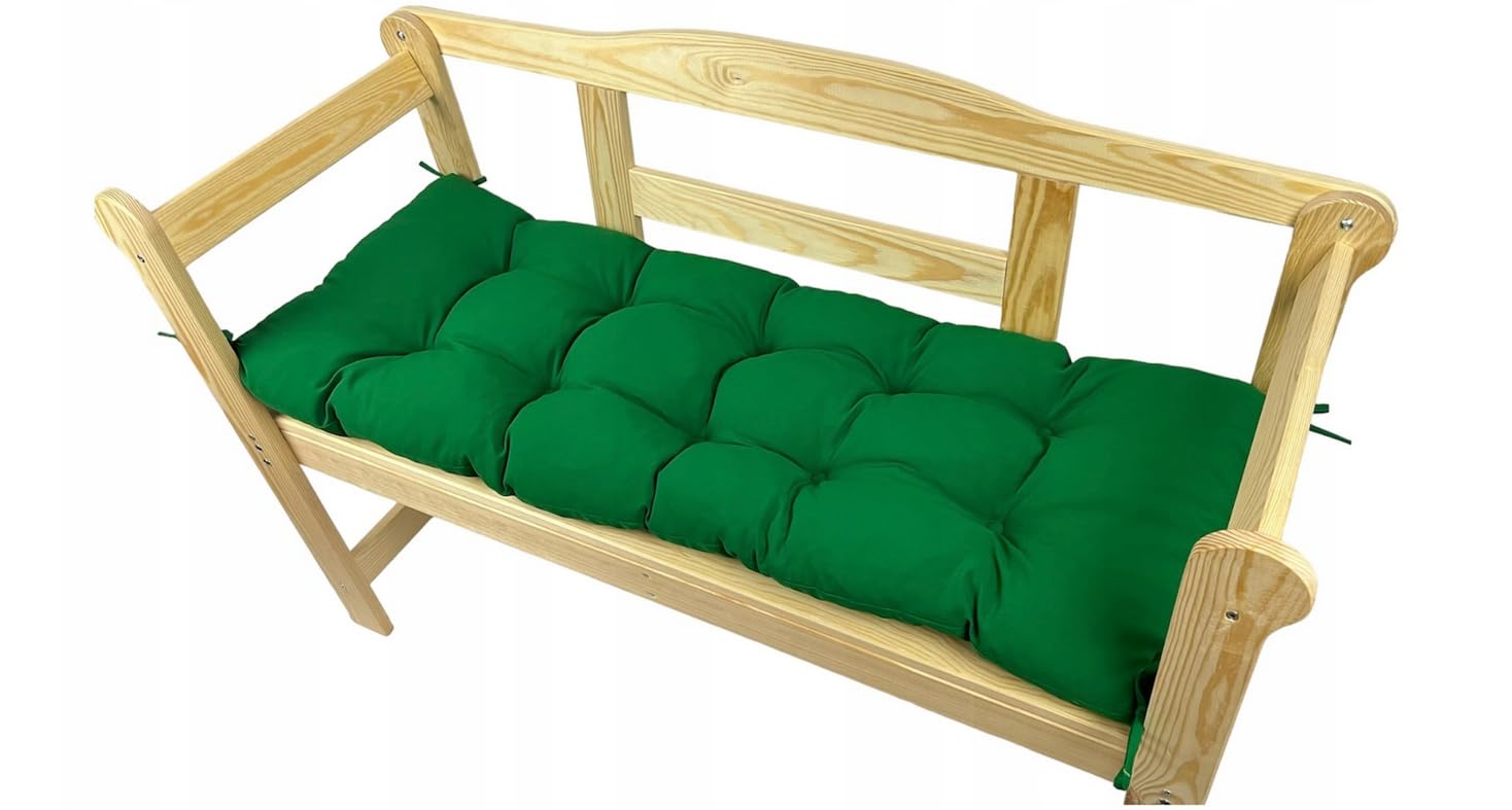 Olenka Cuscino per panca da giardino seduta cuscini da esterno Patio mobile per esterni interni terrazzo, balcone, portico (Verde, 105 x 40 x 8 cm)