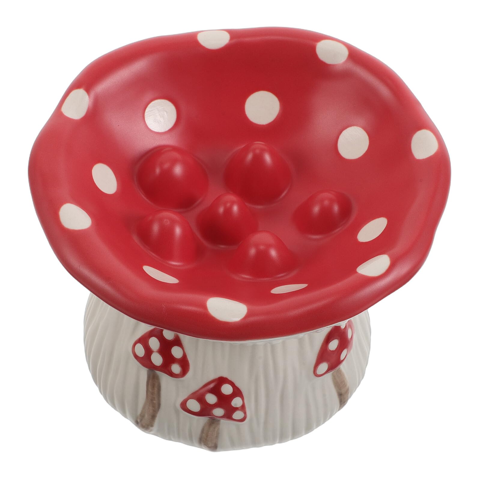 YARNOW Gamelle Surélevée en Céramique de Champignon pour Petits Chiens et Chatons, Bol Anti-glouton Incliné Base Antidérapante, Gamelle d'eau Stable et Facile à Nettoyer pour Animaux