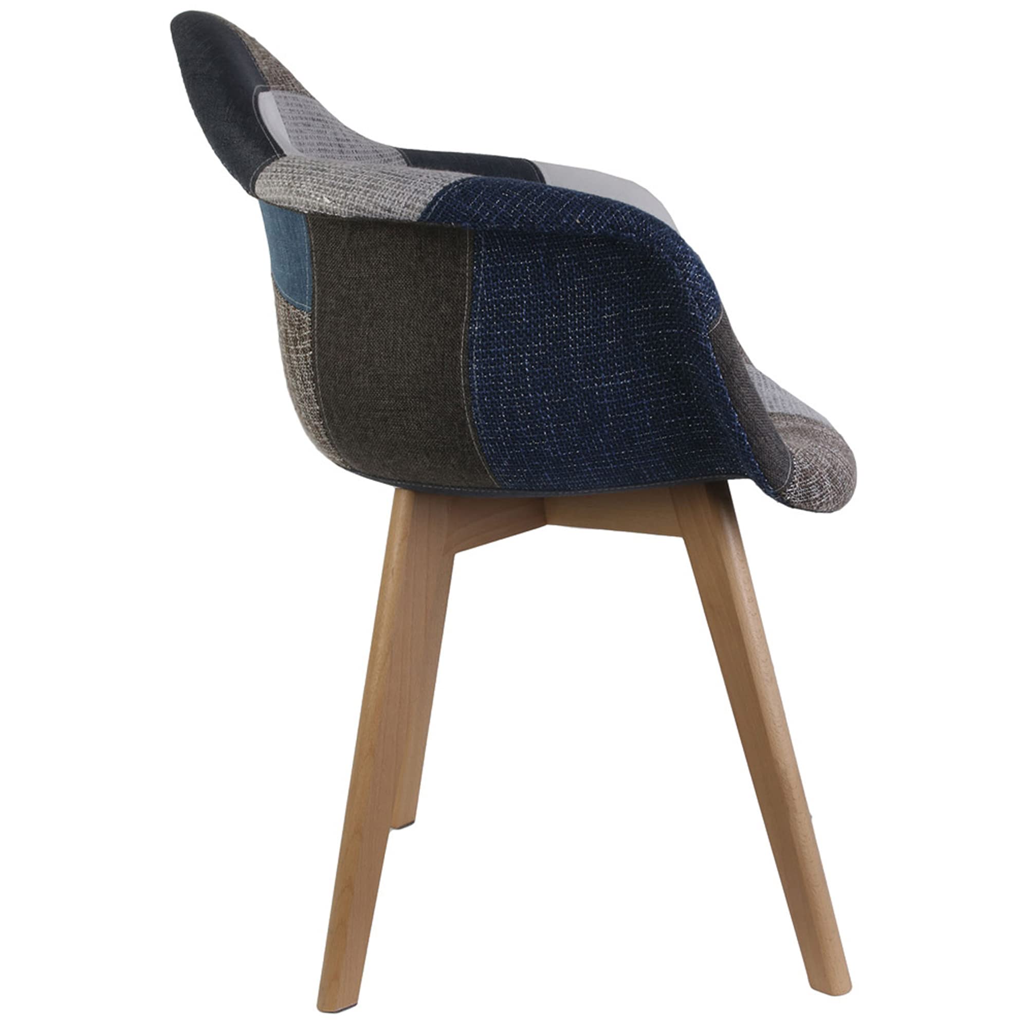 CMP Paris Fauteuil Patchwork - Bleu Et Gris
