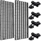 OIIKI 2PCS Egg Crate for Aquarium, Grid Tank Divider Tray, Fish Tank Bottom Isolation, with 4PCS Suc