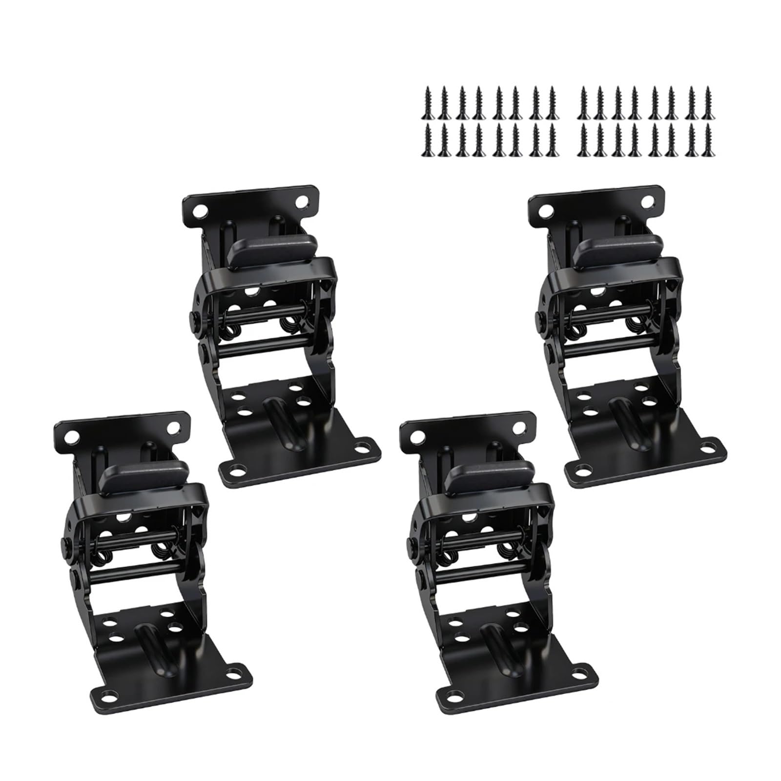 Rugaikerba Black 4Pcs Folding Leg Hinge Bracket, 0-90-180 Degree Self-Locking