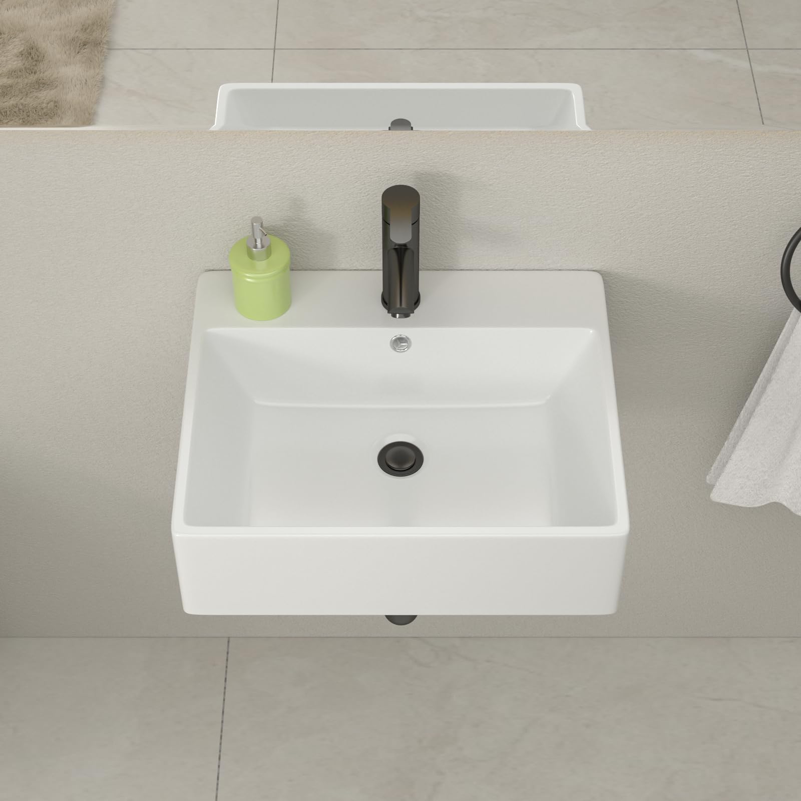 Snapklik.com : Small Bathroom Sink, 20 Inch Vessel Sink Rectangle ...