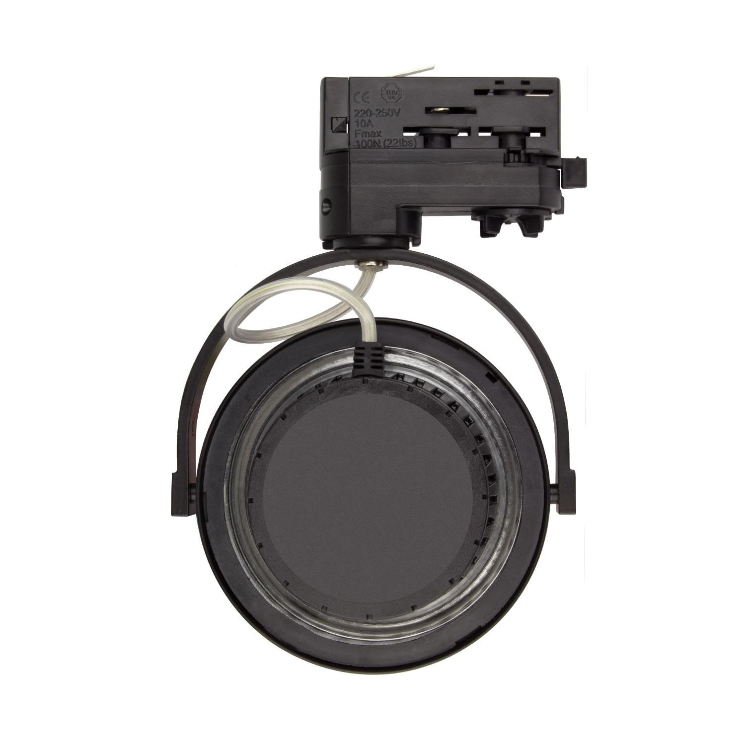 LEDKIA LIGHTING Foco Carril LED Trifásico 15W Regulable CREE AR111 Negro 2700K Blanco Cálido