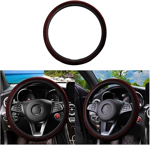 BESULEN Funda para volante de automóvil, funda de volante de automóvil para hombres y mujeres, funda de cuero antideslizante de 15 pulgadas,