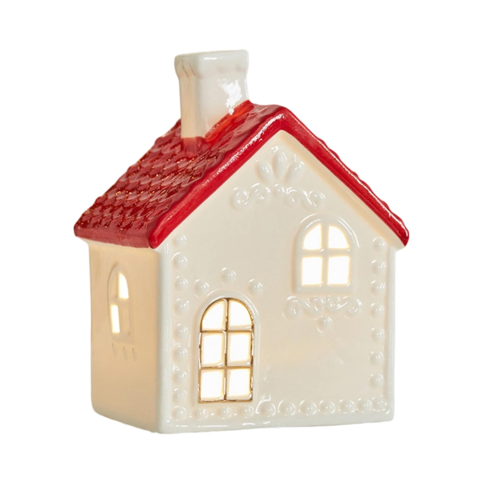 Decorazione natalizia in ceramica a LED per la creazione di centrotavola da tavolo di Natale con pupazzo di neve e renna, per creare decorazioni da tavolo di Natale