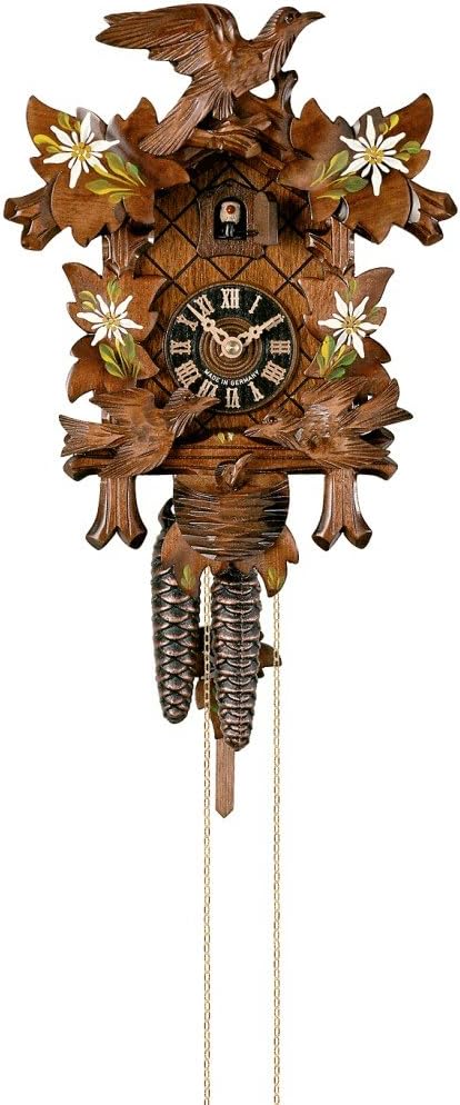 Cuckoo Clock Four Leaves, feeding Birds, Nest