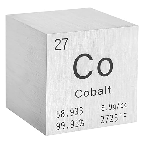 Cubo de cobalto de metal puro de alta densidad, cubo grabado con láser, para colección de elementos, material de laboratorio, tabla periódica de