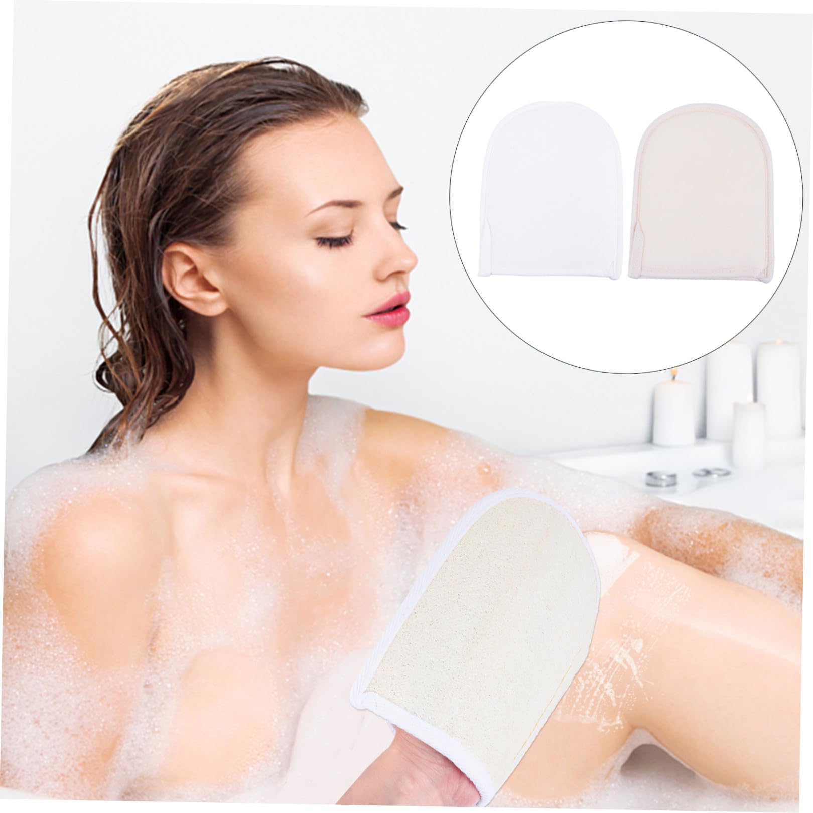 FRCOLOR 3 Set di Guanto da Bagno Spazzola Esfoliante Spugna di Luffa Guanti per Scrub Corpo Guanto da per Pulizia Profonda 2 Pezzi*3