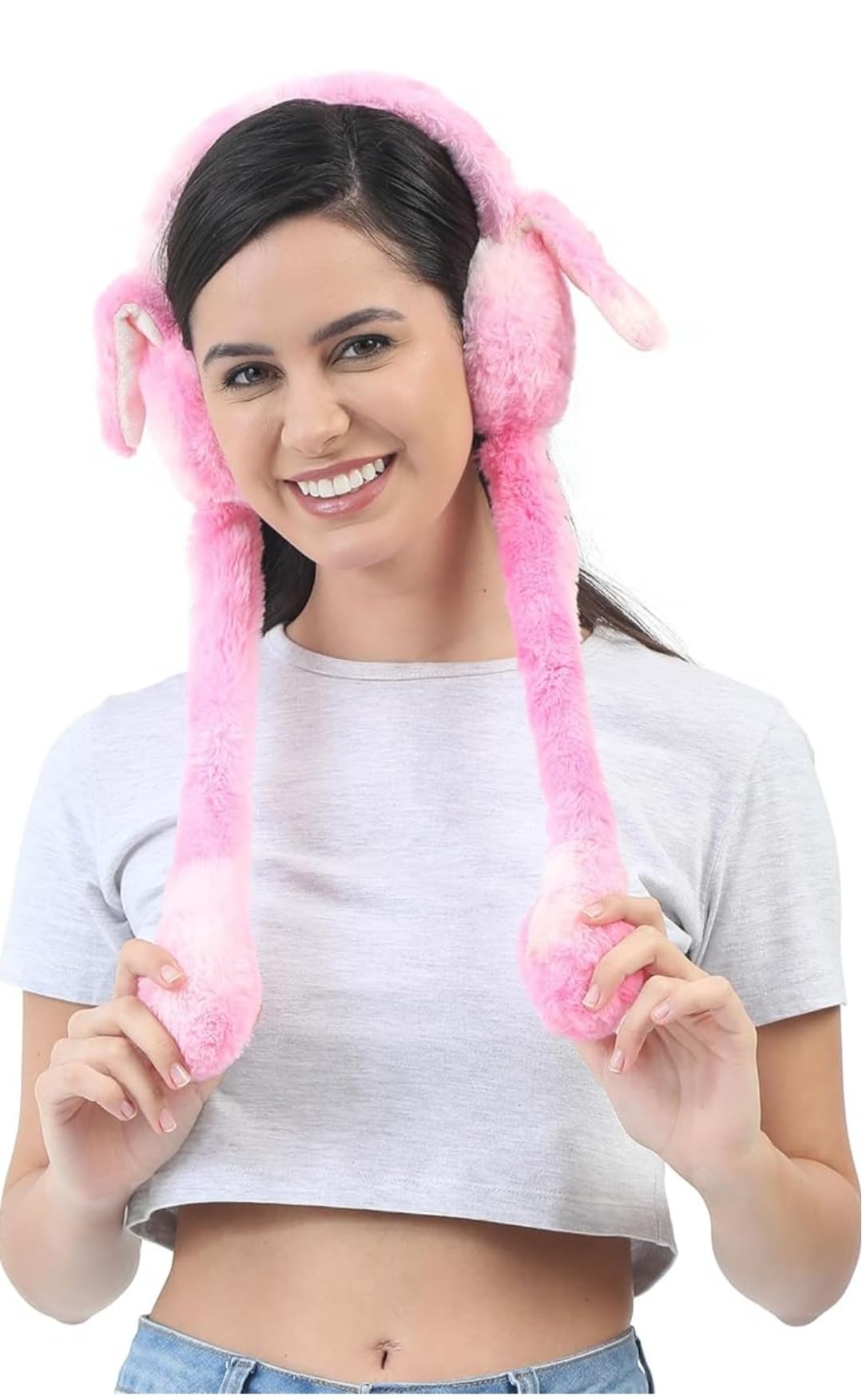 Fur Earmuffs with Long Ties, Soft Plush Winter Ear Warmers, Portable Lightweight, Random Color, 1 Piece-image-2