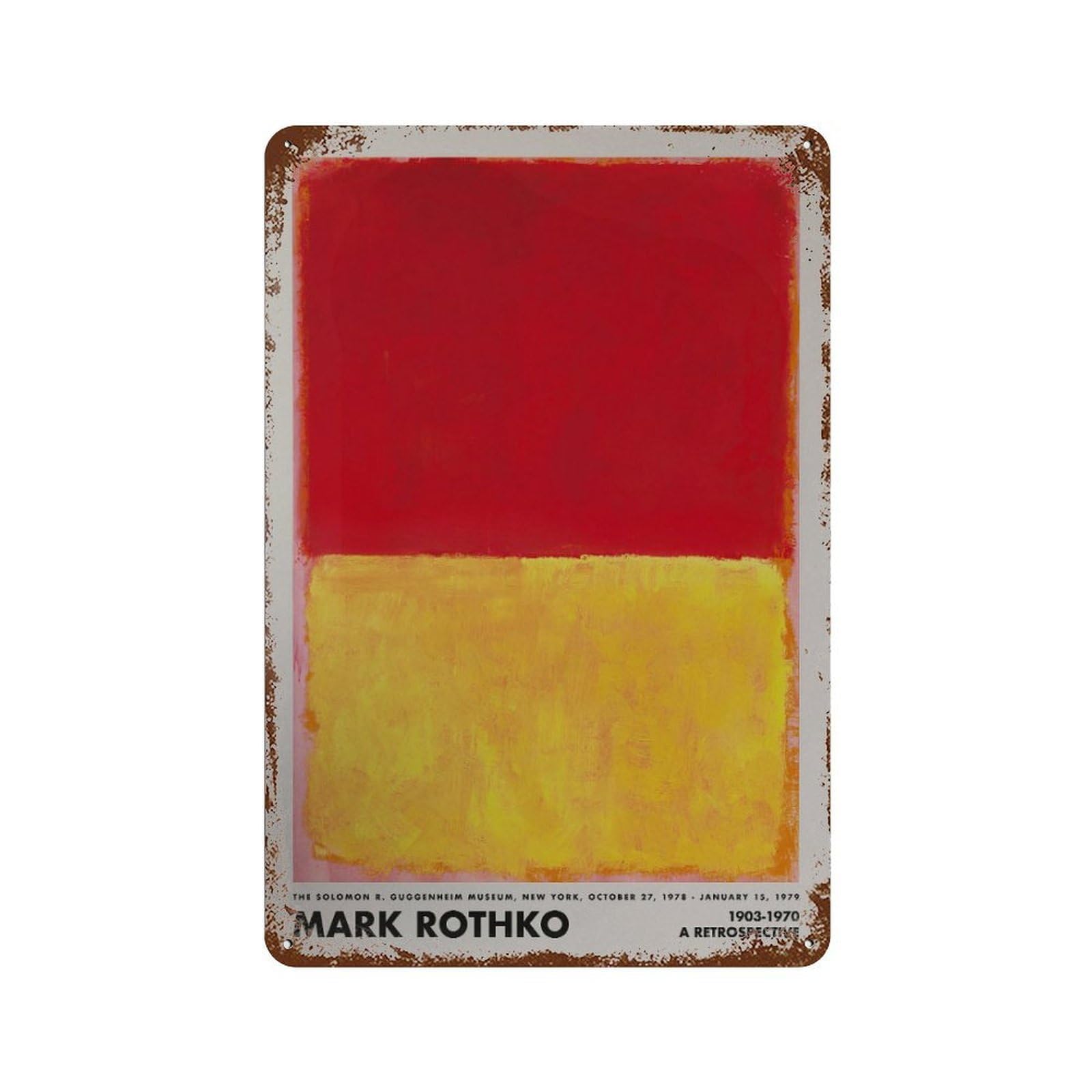xiaoxiaoshen Rothko Abstract Set, Minimalist Home Decor1 Wall Decor Art Metal Tin Poster Modern Home Decor Art Home Bar Shop Decorations Vintage Sign 30x20cm