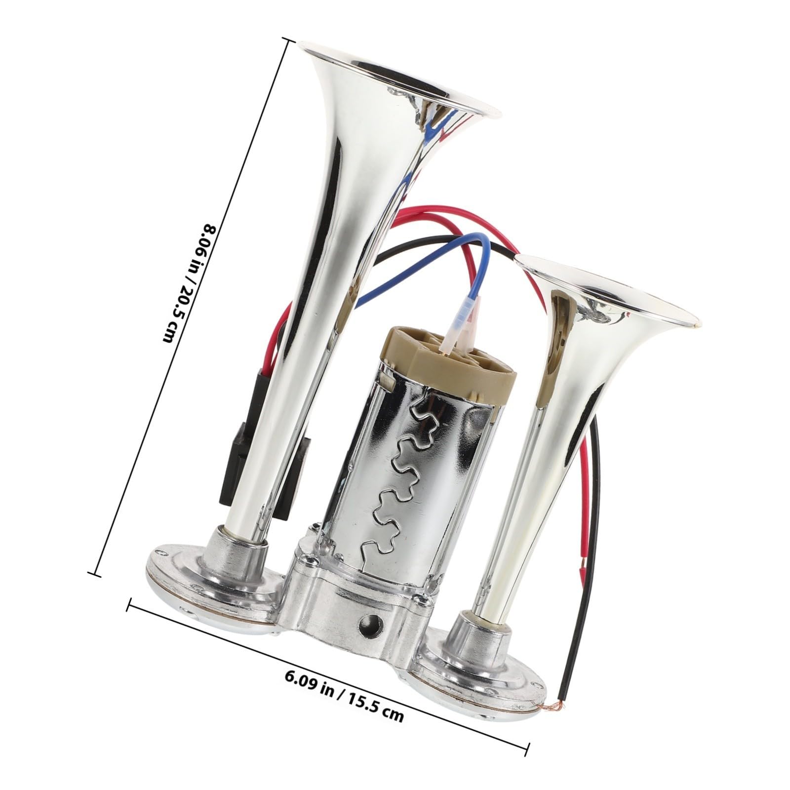 Tromba Elettrica 24v in Lega di Zinco e Abs, Argento