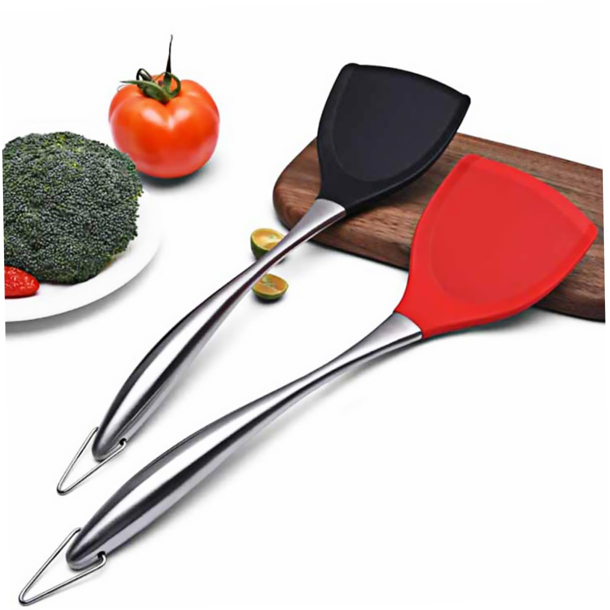 Hohopeti 3stücke Pfannenwender Mit Edelstahlgriff Hochtemperaturbeständiger Antihaftbeschichteter Küchenutensil Für Pfannkuchen Eier Und Zufälligen Farben