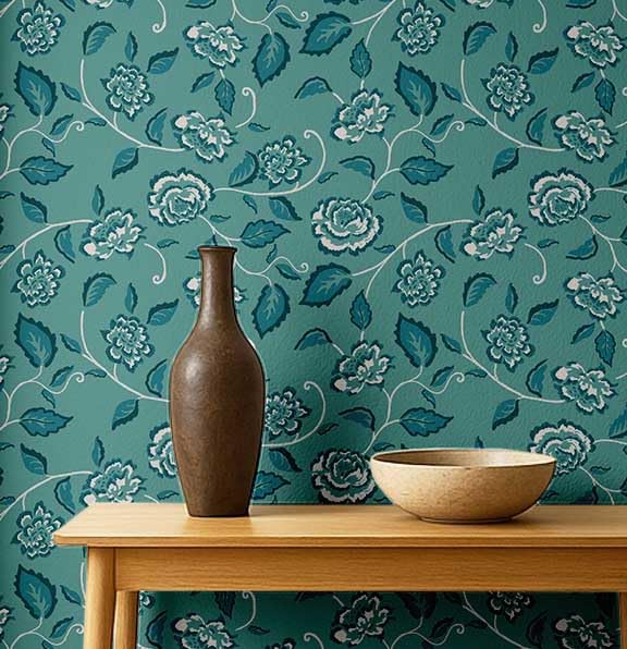 Papel tapiz vinílico autoadhesivo de rosas verdes S4Sassy de 63x152 cm para pared