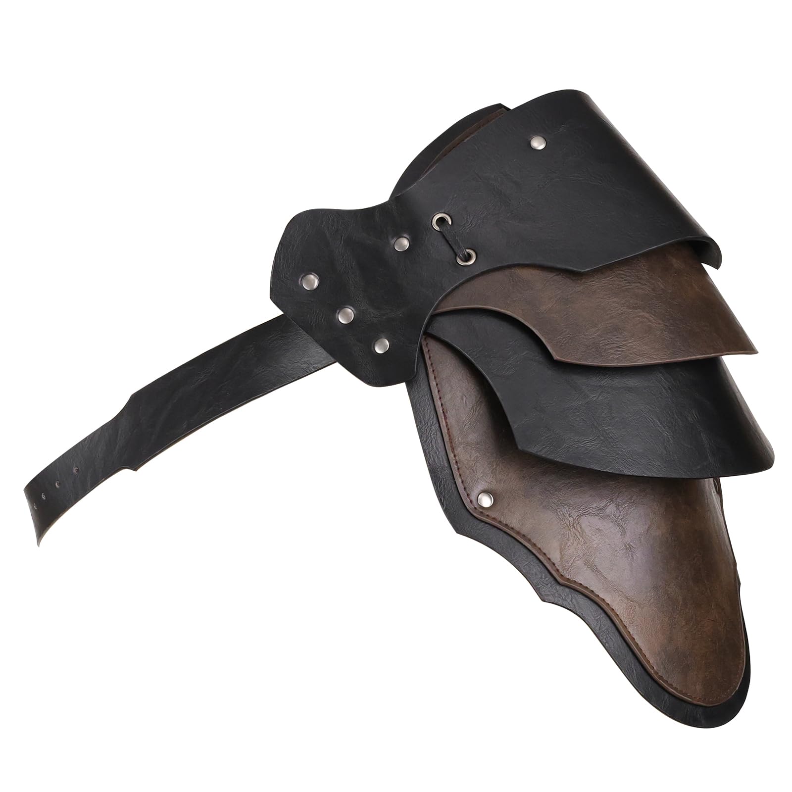 HiiFeuer Mittelalterliche Lederrüstung, verstellbare Einzel-Schulterpanzerung im Wikinger-Stil, Kostümzubehör für LARP und Mittelalterfest