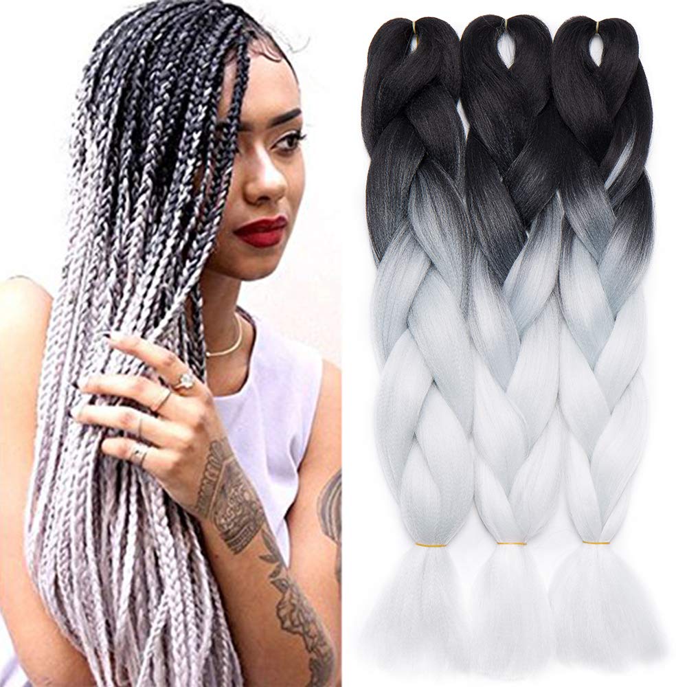 Tess Braids Extensions 60 cm, Jumbo Braids Kanekalon Kunsthaar Zum Einflechten Box Braids