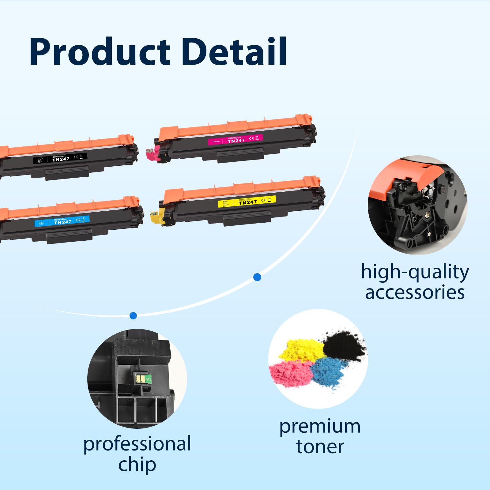 MYCARTRIDGE TN247 TN 243CMYK Toner Compatibile per Brother TN247 TN-243CMYK per DCP-L3550CDW MFC-L3730CDN MFC-L3750CDW MFC-L3770CDW HL-L3230CDW (Nero/Ciano/Magenta/Giallo, 4 Pezzi) - Vista 7