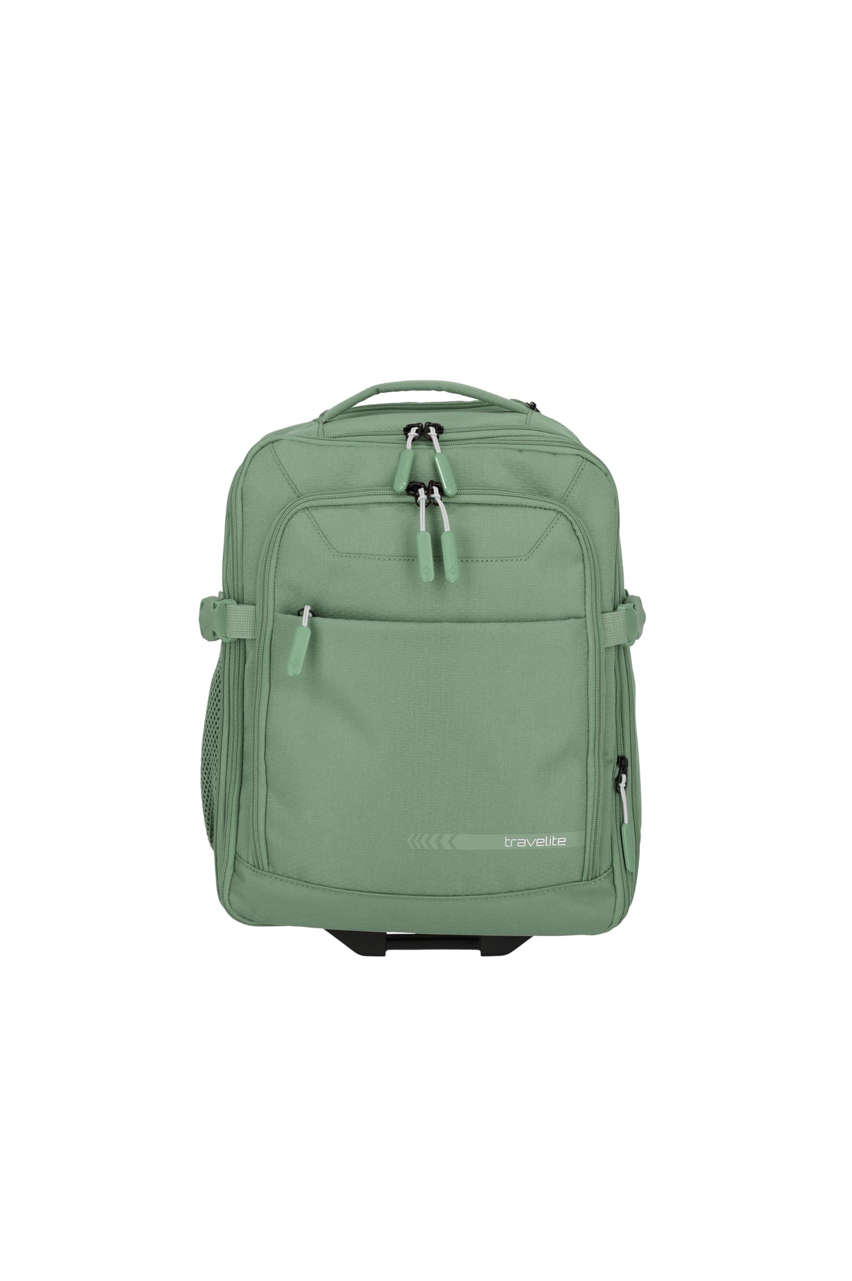 Travelite Rucksack KICK OFF, Laptopfach 15,6 Zoll, Handgepäck Rucksack mit Rollen und Teleskopgestänge, vielseitiger Reiserucksack, 30 x 40 x 20/23 cm, 24/28 L