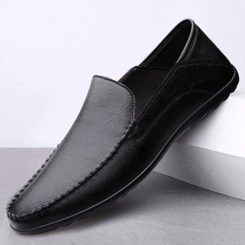 Loafers for Men Solid Color Leather Light Weight Loafers Lightweight Comfortable Slip Resistant Walking Fashion Slip-ons4