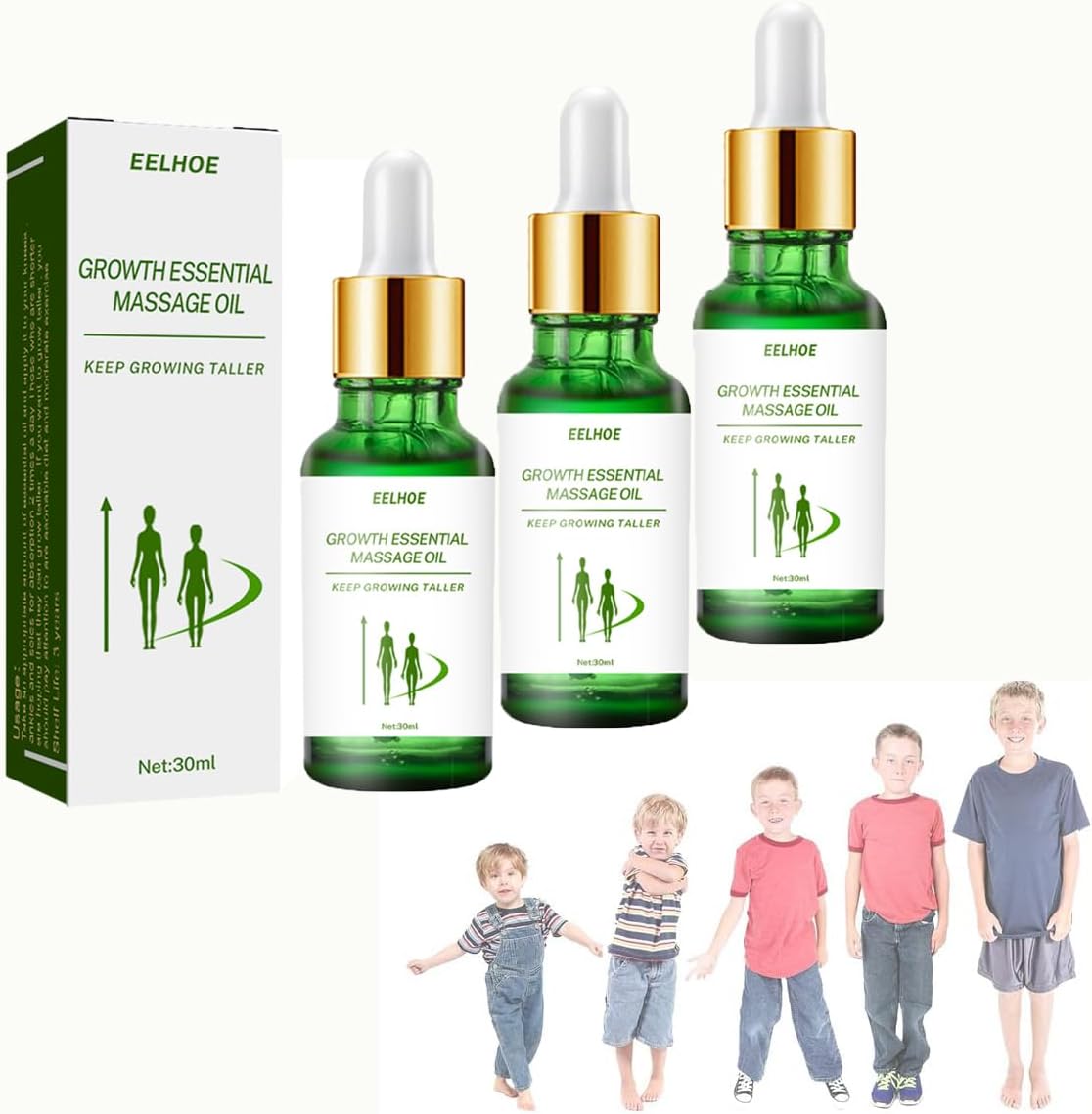 Medicare Height Booster Drops, Sci-Effect Height Growth Oil, Plant Extract High Oil, For Adolescent Bone Growth (3PCS)