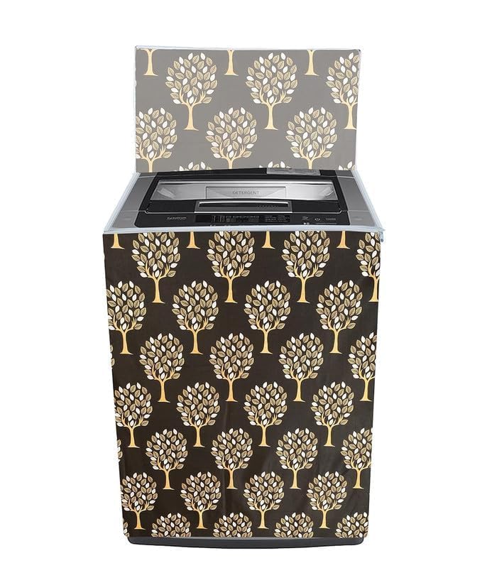 Image of WOAH Top Load Fully Autometic Washing Machine Cover Compatible With ifb samsung bosch whirlpool haier lg and All Brand Universal Size 7kg | 7.5kg | 8kg ( D brown tree) D