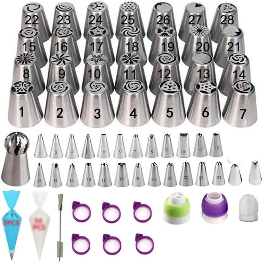 119 Piece Set of Decorated Mouth Leaf Binding Band Cleaning Brush Bag Cake Baking