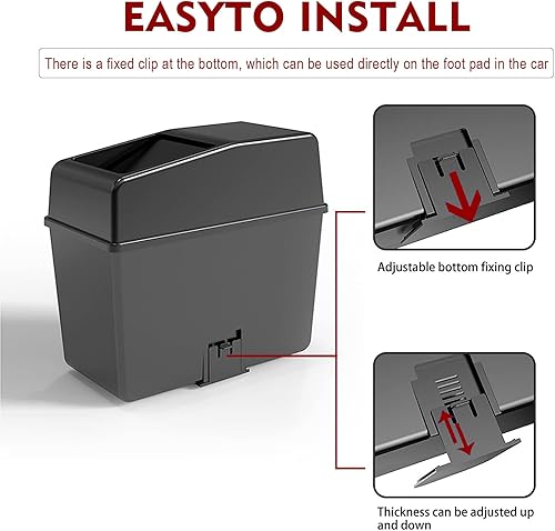 Miniatura 3 de GKmow 1 bote de basura para automóvil con tapa, 8.2 x 7.8 x 3.9 pulgadas, universal, impermeable, portátil, organizador multifuncional sin olor para
